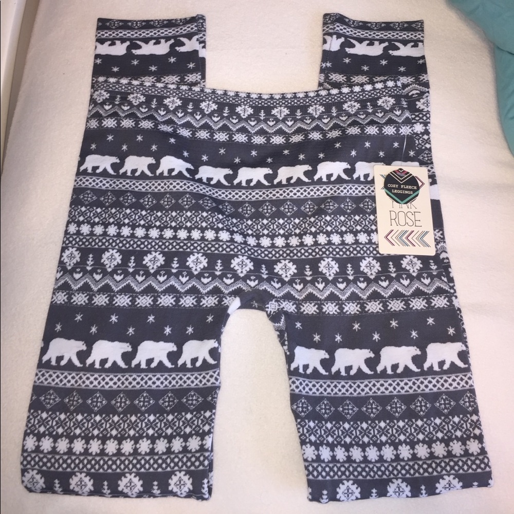 Cute & cozy fleece leggings BNWT ❄️💕 - Picture 2 of 2